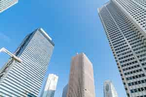 Free photo high-rise buildings and blue sky - shinjuku, tokyo