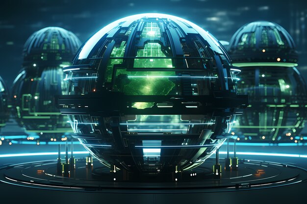 High tech view of futuristic earth