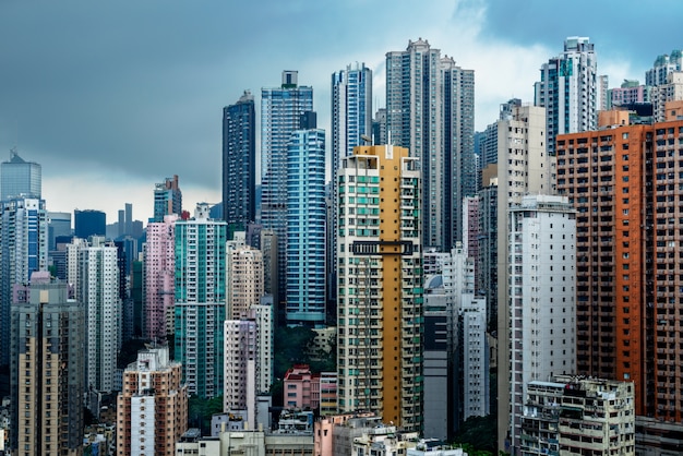 Free photo hong kong apartment block