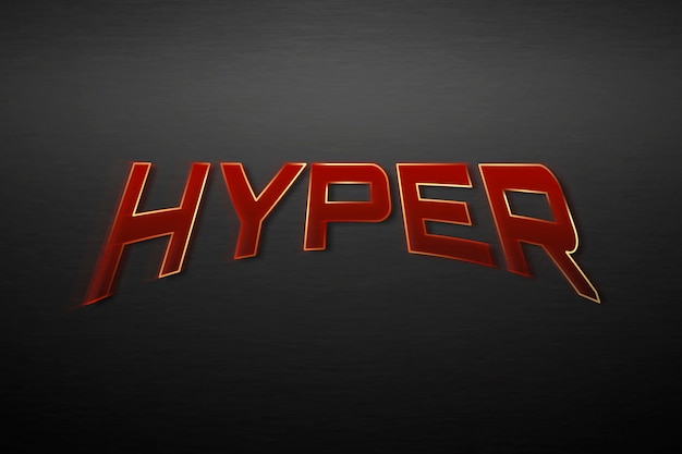 Free photo hyper text in red superhero typography illustration