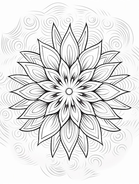 Free photo illustrated line art mandala