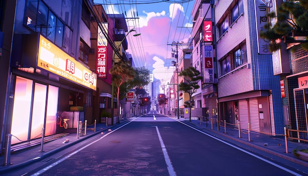 Free photo illustration of anime city