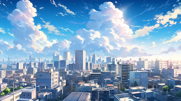 Free Photo illustration of anime city