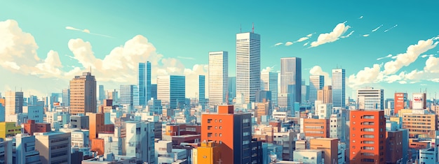 Free photo illustration of anime city