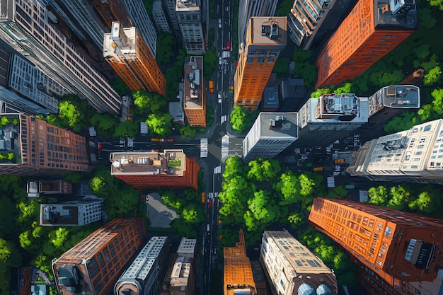 Free Photo illustration of anime city