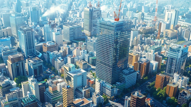 Free photo illustration of anime city