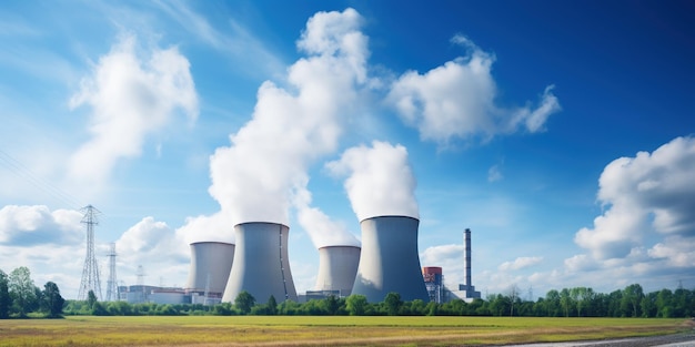 Free photo industrial cooling towers energy facility component
