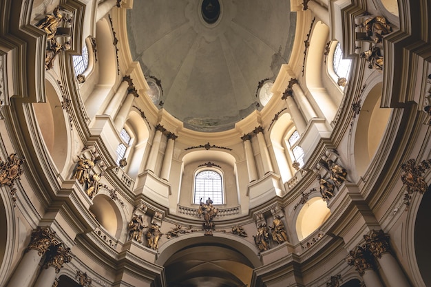 Free Photo the interior of the church with gold molding inside view