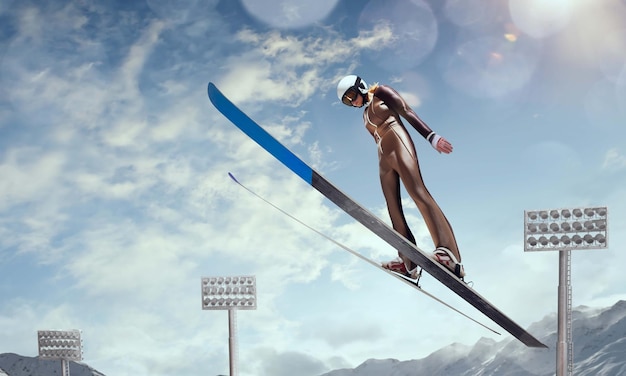 Free photo jumping ski