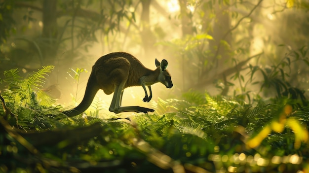 Free Photo kangaroo living in the wild