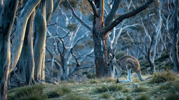 Free photo kangaroo living in the wild