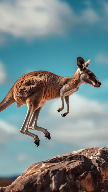 Free photo kangaroo living in the wild