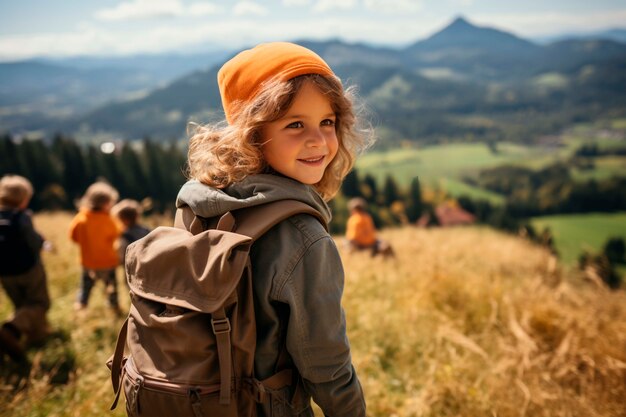 Kid taking part of sustainable travel movement