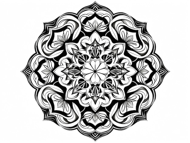 Free photo line art mandala illustration