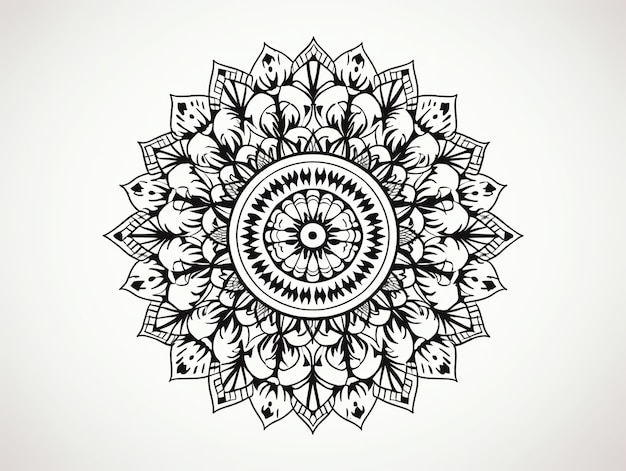 Free photo line art mandala illustration