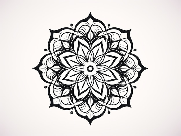 Free photo line art mandala illustration