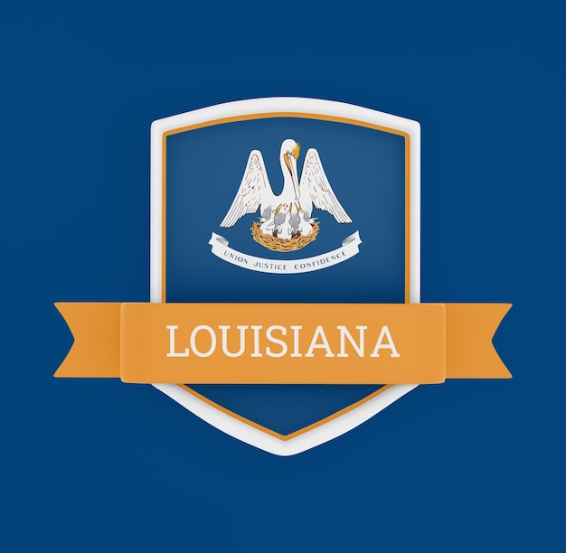 Free photo louisiana flag with banner