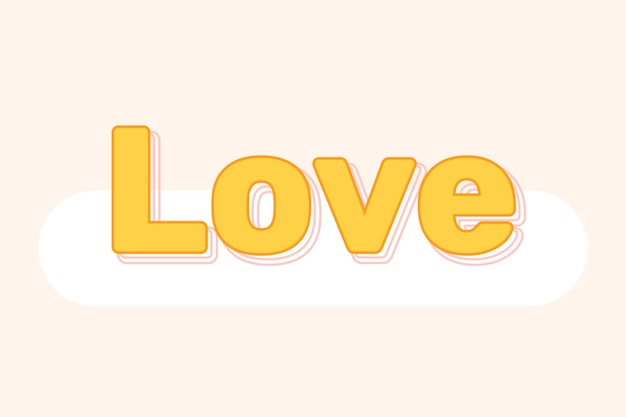 Free Photo love text in layered font