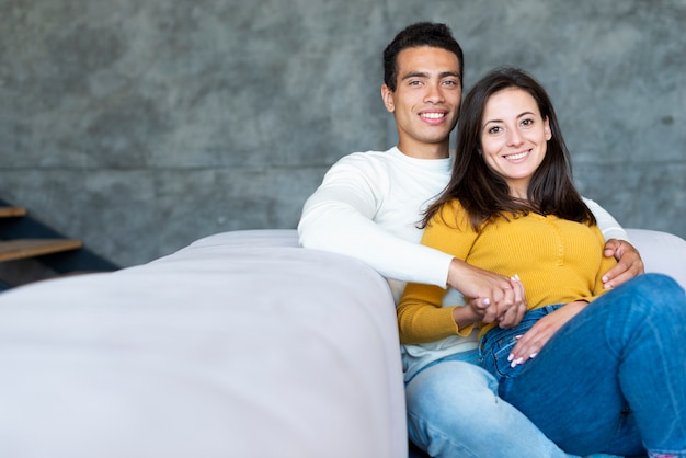 Lovely couple facing the camera