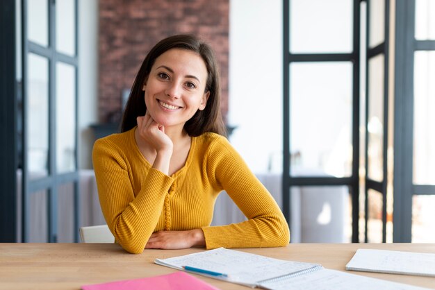 Lovely woman smiling at the camera