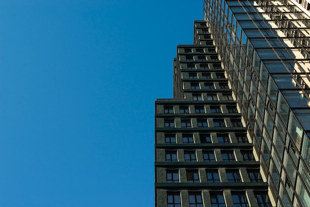 Low angle of office building with copy space