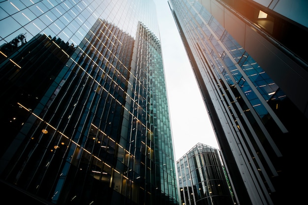 Free Photo low angle of tall buildings in the city