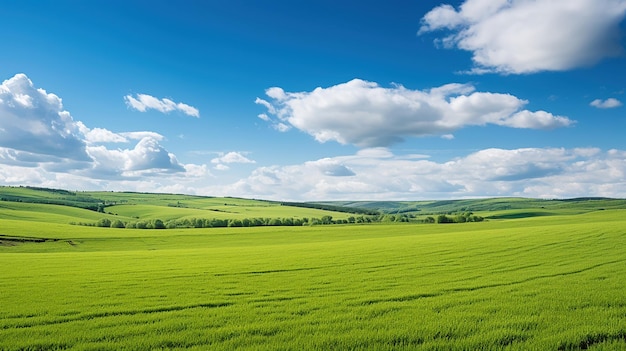 Free photo lush grass and ripe wheat in a natural setting