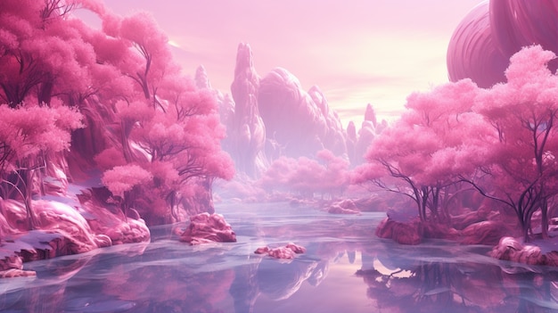 Free photo magenta nature mystical landscape