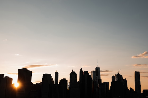 Free Photo manhattan skyline at sunset