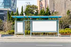 Free photo media bus blank view screen