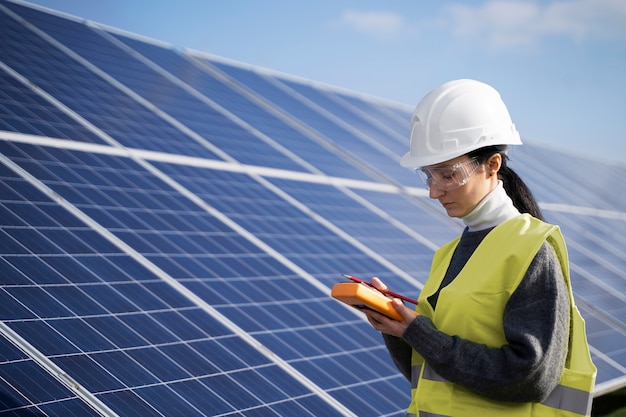 Free photo medium shot engineer wearing protection equipment