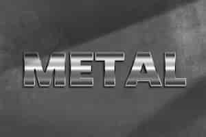 Free photo metal word in metallic style