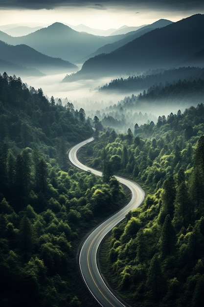 Free photo minimalist photorealistic road