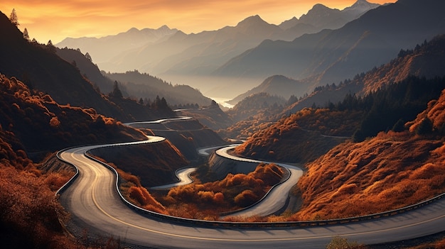 Free Photo minimalist photorealistic road