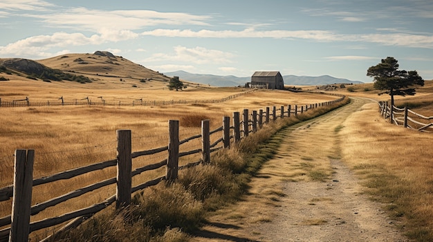 Free photo minimalist photorealistic rural road