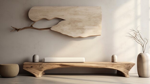 Mix of minimal nordic interior design with japanese wabi-sabi style