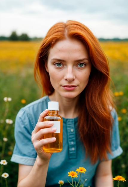 Free photo model holding zero waste beauty product