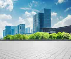 Free photo modern business building with glass wall from empty floor