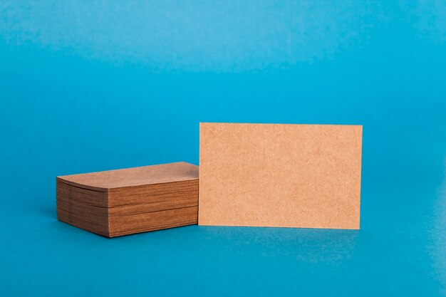 Modern cardboard business card mockup