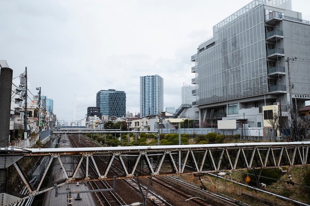 Free photo modern tokyo street background