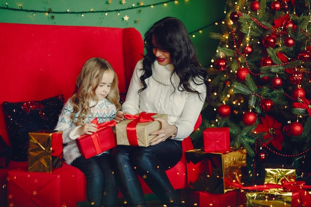 Mother with cute daughter