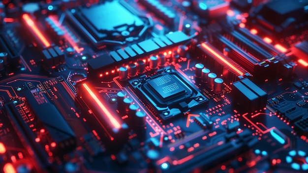 Neon motherboard background