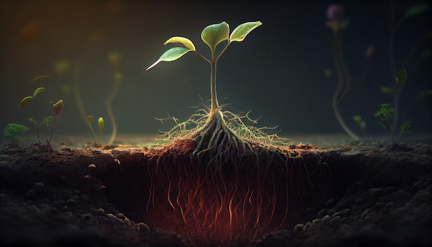 Free photo new life sprouts from green seedling in nature generative ai