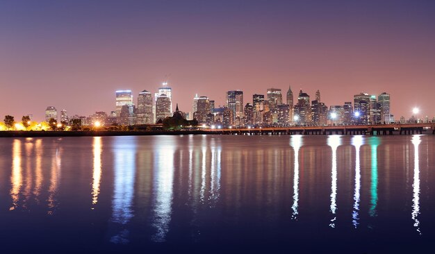 Free photo new york city manhattan dusk panorama