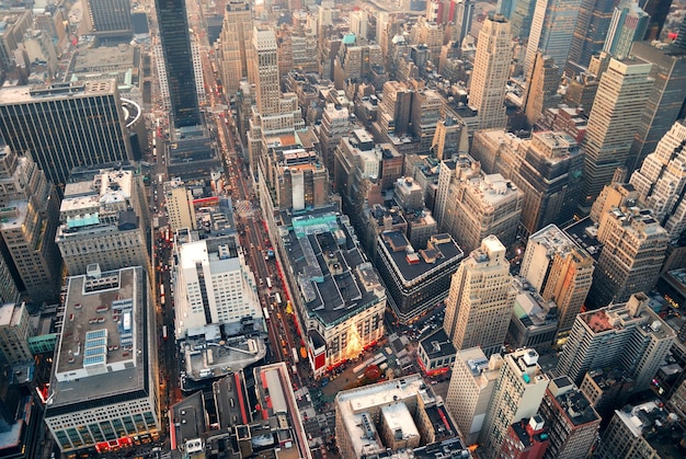 Free photo new york city street aerial view