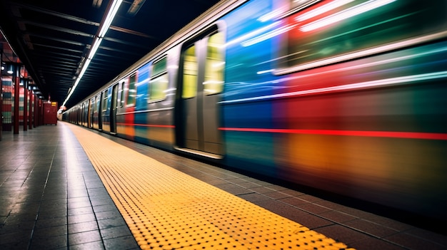 Free photo new york city subway train in motion