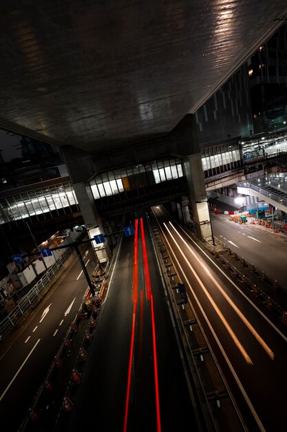 Nightlife city sparkles of light on the streets