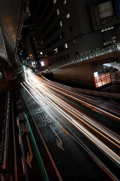 Nightlife city sparkles of light on the streets