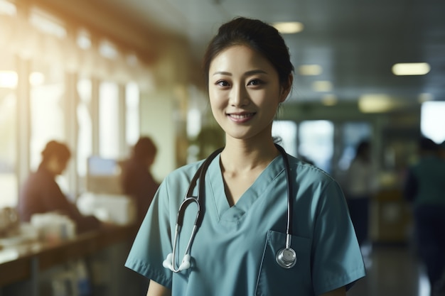 Free photo nurse portrait in hospital