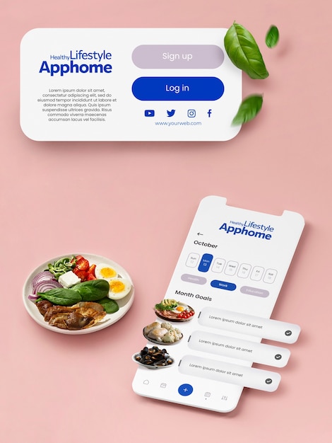 Free photo nutritional counter app composition